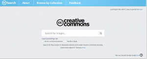 screen shot of CC Search homepage
