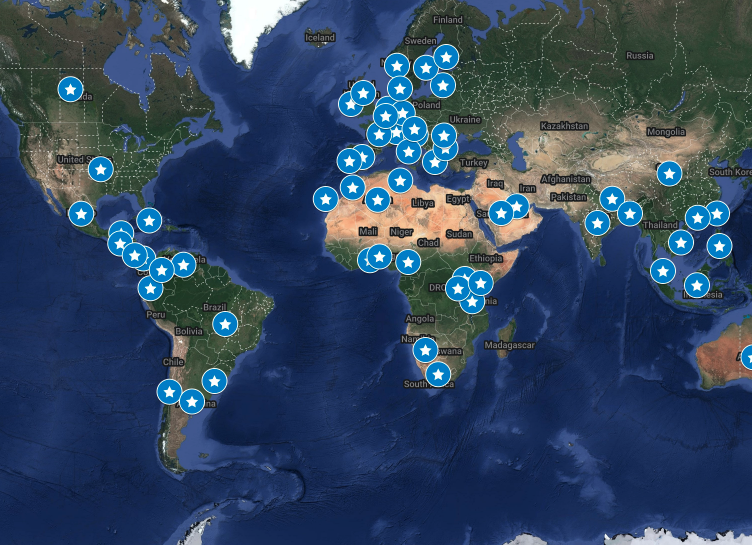 World map of CC Certificate participant countries